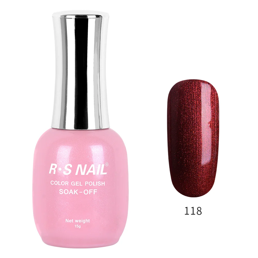 RS NAIL Новая серия Гель-лак для ногтей УФ светодиодный Гель-лак 120 цветов Гель-лак профессиональный маникюрный набор гель-лаков 15 мл - Цвет: 118