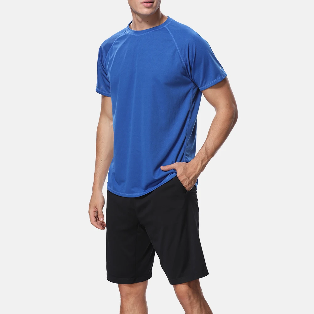 Men Rashguard Dry-Fit Shirts Solid Color UV-Protection UPF 50+ Beach Wear For Rash Guard