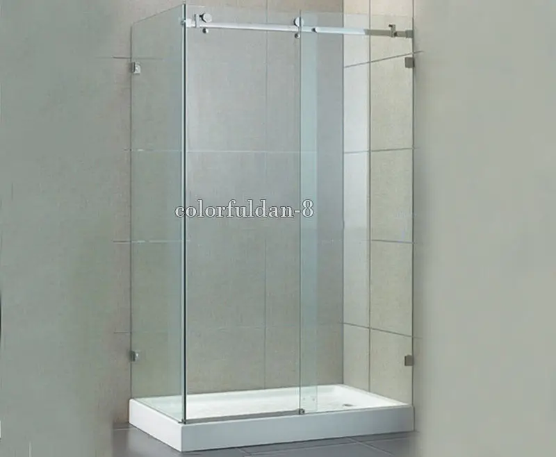 High Quality 1set Stainless Steel Frameless Sliding Shower Doors