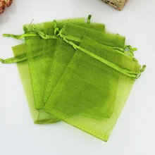 100 шт/партия оливково-зеленая органза сумки 20x30 см большие свадебные украшения в подарок Подарки Упаковка Сумки органза шнурок подарочная сумка