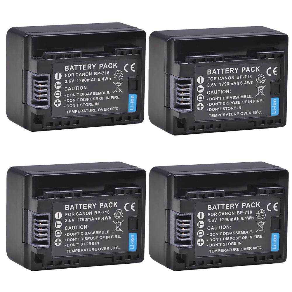 4X BP 718 BP 718 BP718 Battery for Canon BP 727 BP 709 CG 700 and VIXIA