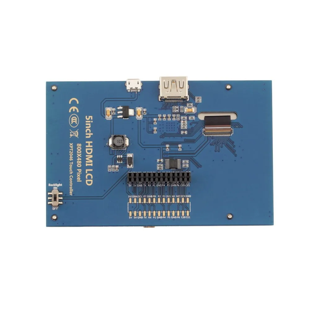 5,0 дюймов Pi 5 дюймов резистивный емкостный дисплей экран тонкопленочная защита модуль HDMI порт для Raspberry Pi 3 A+/B+/2B 800*480 пикселей