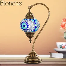 Турецкая Современная мозаичная Настольная лампа для Гостиная Спальня светильник светильники прикроватный светильник светодиодный ночной Светильник s индустриальный Лофт домашний декор