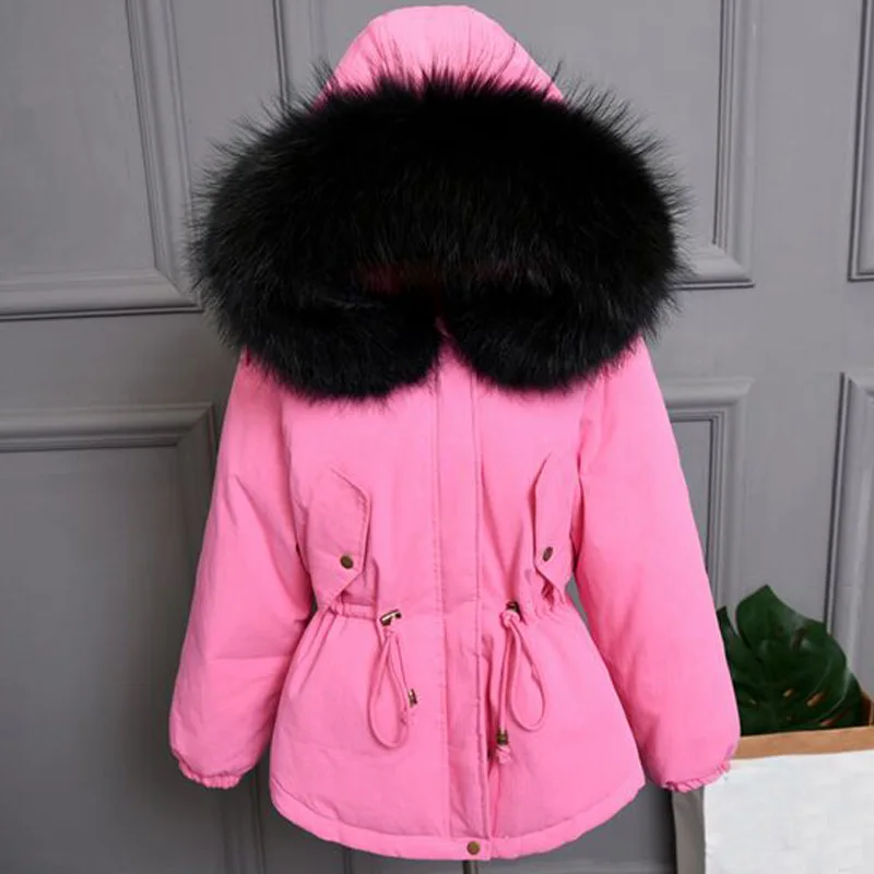 Плотное теплое зимнее пальто для женщин, большой размер, натуральный мех, белый утиный пух, парка с капюшоном, верхняя одежда, зимняя куртка для женщин