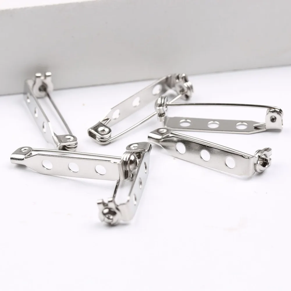 onwear 20pcs stainless steel blank brooch base back bar pins diy