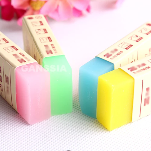 12pcs/lot Candy color soft eraser Office classic rubber erasers School