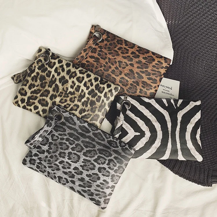День клатч для женщин Сумка-конверт Модные леопардовые женские дамские сумочки и кошельки наручные клатчи PU кожаные вечерние сумки bolsas