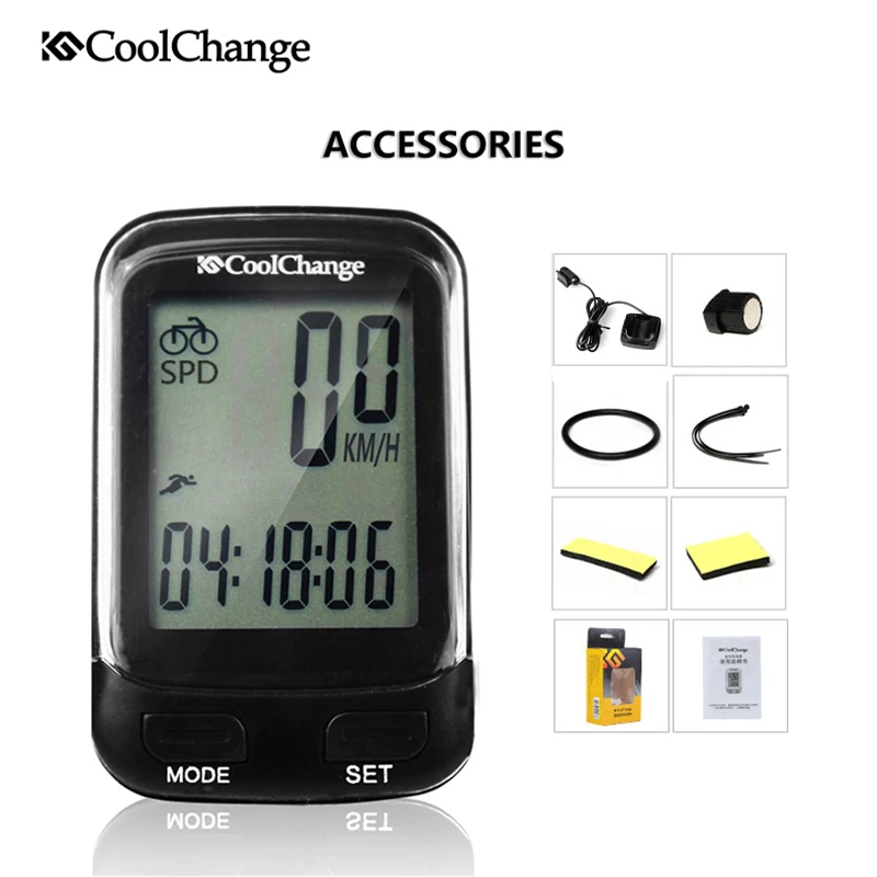 

CoolChange Bike Computer Waterproof Wired Wireless Multifunction Bicycle LCD Computer Speedometer Cycling Odometer Accessories