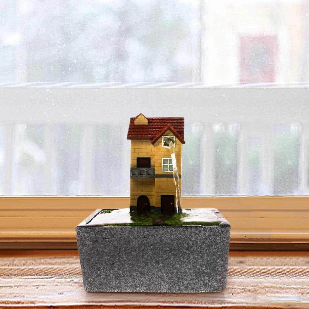

Pastorale House Tabletop Water Fountain Decorative Sculpture Rural Relaxation Fountain Indoor Meditation Waterfall Decor