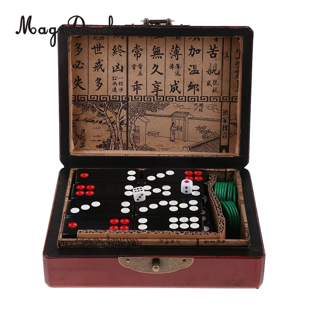 Birthday Gift Chinese Pai Gow Paigow Tiles Game Casino for Party Entretainment Board Games Party Fun Toy for Pub Club Accessory