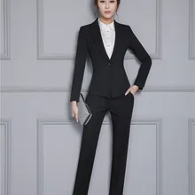 Новые профессиональные тонкие модные деловые рабочие костюмы с куртками и штанами осень зима Дамские брюки наборы блейзеры наряды