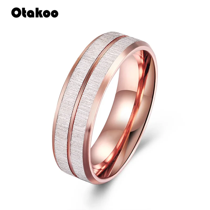 Otakoo кольцо из нержавеющей стали и титана цвета розового золота с отделкой