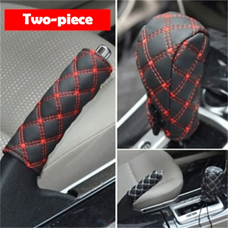 

2PCS Car HandBrake Cover Parking Brake Case Gear Shift Case Cover Kits Handbrake Protective Lever Cover Car Accessories