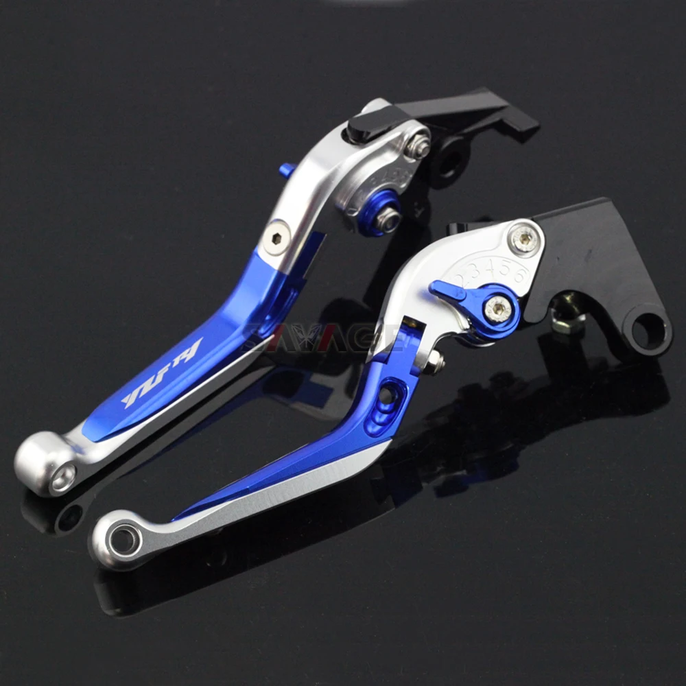 

Brake Clutch Lever For YAMAHA YZFR1 YZF-R1 2002-2003 Blue+Silver Motorcycle Adjustable Folding Extendable Logo YZF R1
