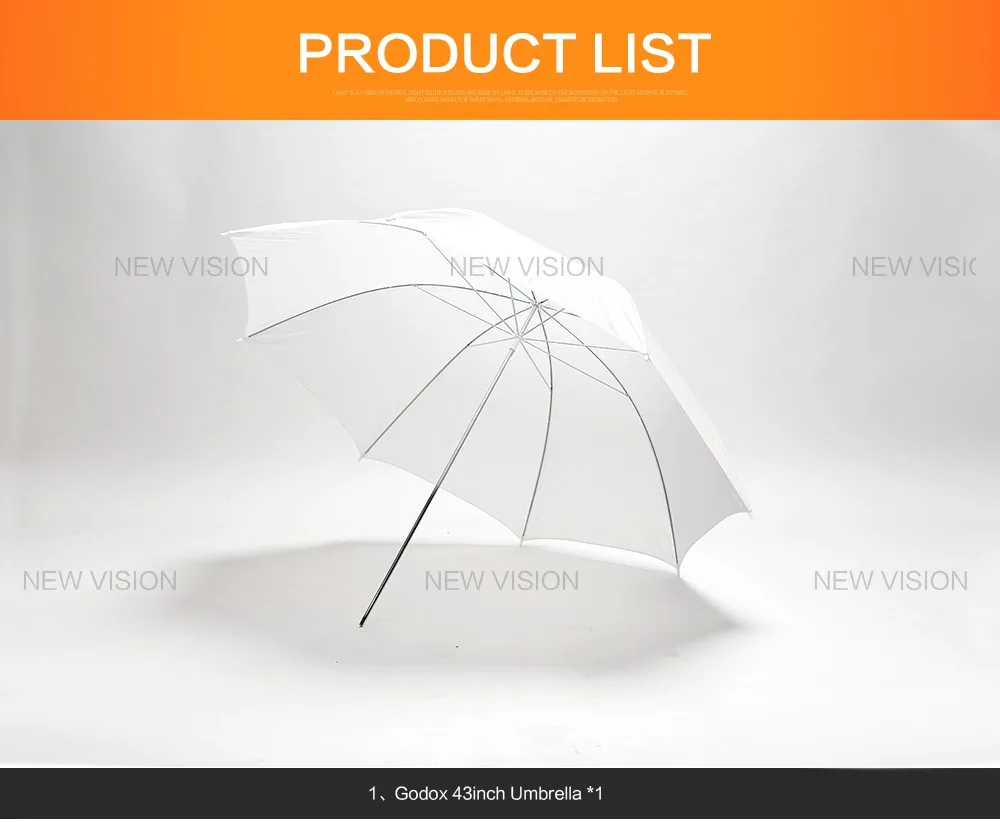 Godox 4" 108 см белый мягкий рассеиватель для студийной фотосъемки полупрозрачный зонтик для студийной вспышки стробоскопическое освещение