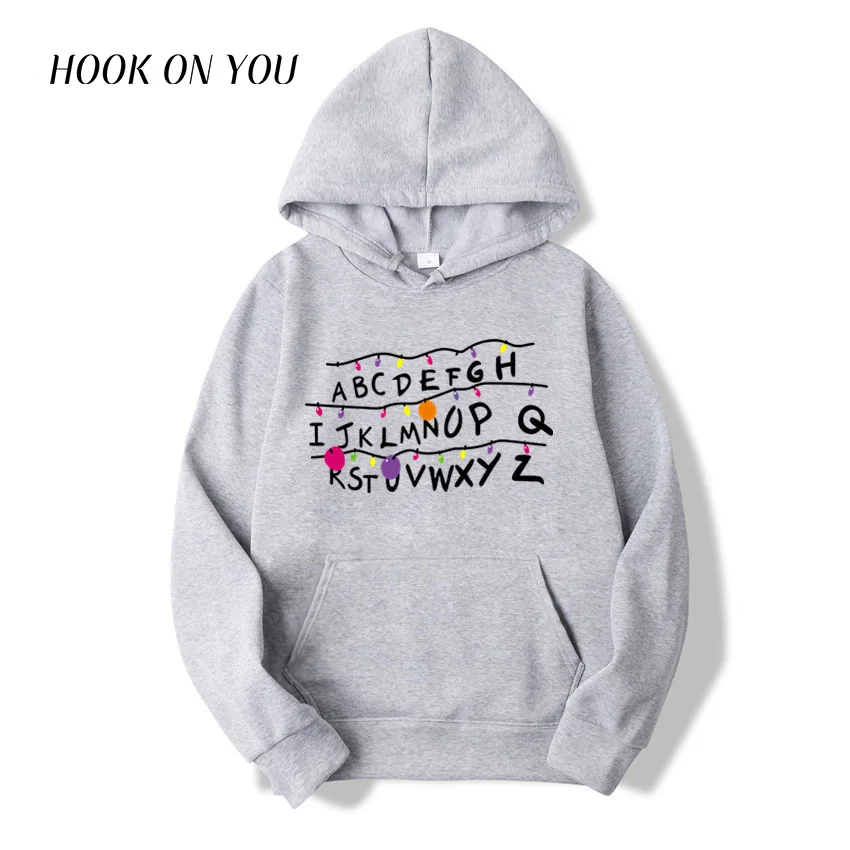 

2019 Trendy Faces Stranger Things Hooded Mens Hoodies and Sweatshirts Oversized for Autumn with Hip Hop Winter Hoodies Men Tops