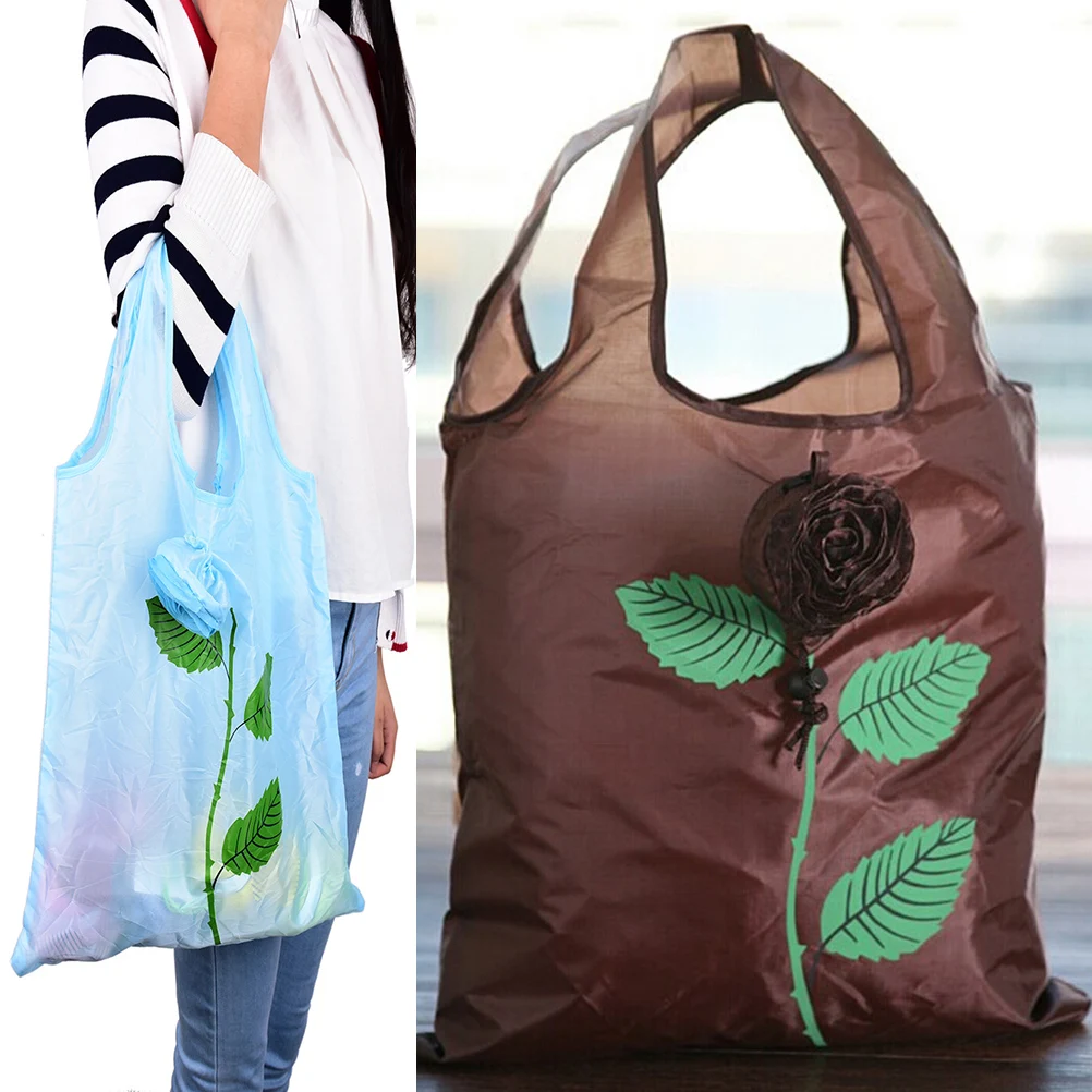 

NEW Fashion Rose Flowers Reusable Folding Shopping Bag Tote Eco Storage Bags CN