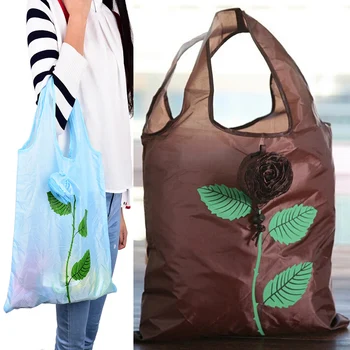 

NEW Fashion Rose Flowers Reusable Folding Shopping Bag Tote Eco Storage Bags CN