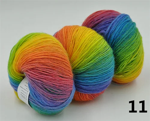 1 шт. Австралийская Шерсть цвета радуги, меланжевая пряжа для ручного вязания, роскошный свитер, необычная вязаная пряжа - Цвет: 11