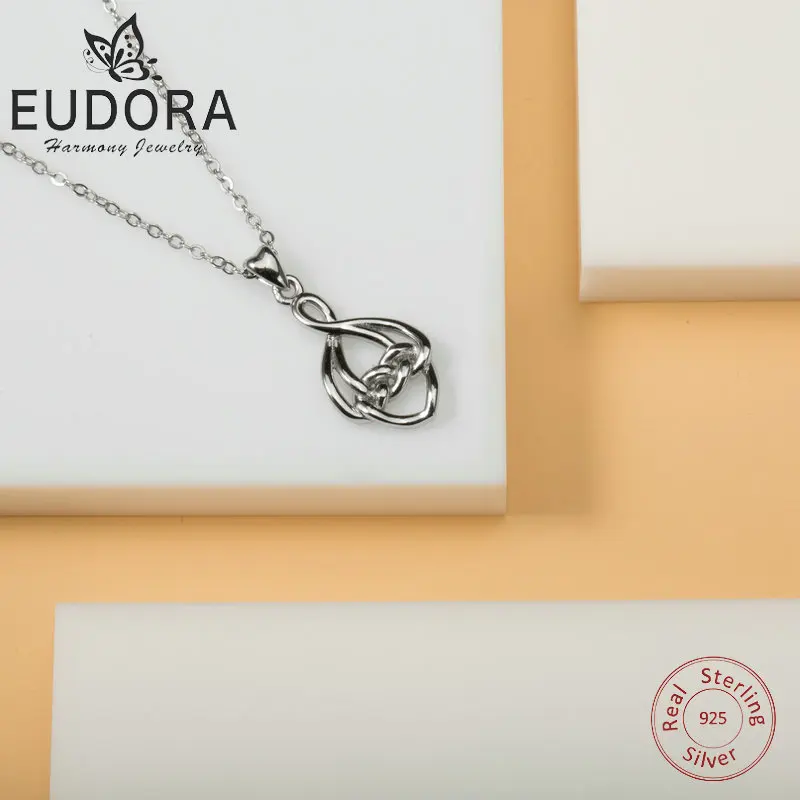 Уникальное ожерелье EUDORA из стерлингового серебра 925 пробы с подвеской в виде