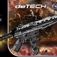 Современное военное оружие, строительный блок, Резиновая лента, MP5, пулемет, модель, сборные кирпичи, игрушки, коллекция для мальчиков, подарки