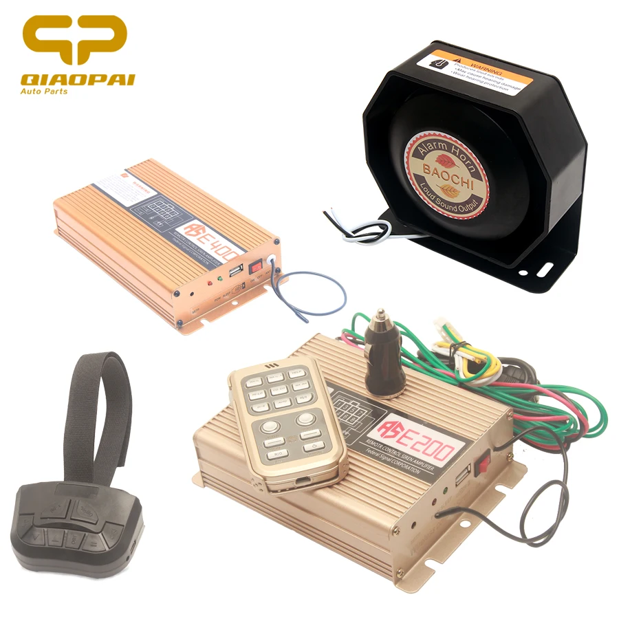 

Auto Vehicle Horn Emergency Speaker Car Alarm Siren Fire Tone Megaphone MIC System Police Siren Sound Electron Horn 200W 400W