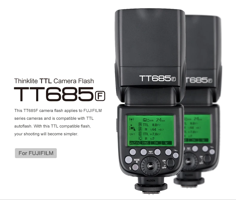 GODOX TT685F GN60 2,4G HSS 1/8000s Беспроводной ttl вспышка светильник Speedlite X1T-F передатчик XPro-F триггер для камер Fuji Fujifilm