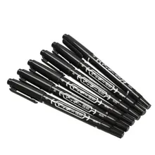 2PCS Marker Pens Good Waterproof Ink Thin Nib Crude Nib Black Dual Tip New Portable Fine