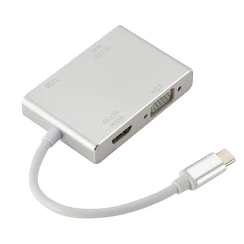 

4 in 1 1080P USB-C Type C to HDMI DVI 4K VGA Multilport Adaptor Converter with USB 3.0 4D11