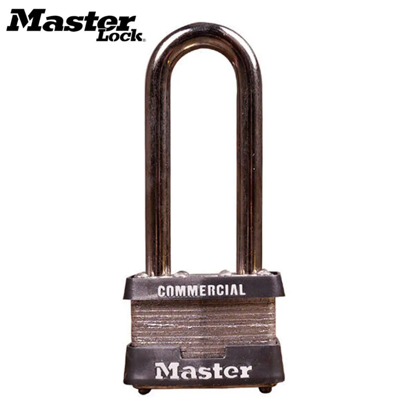 Master Lock Padlock Long Shackle Wide Laminated Steel Pin Tumbler