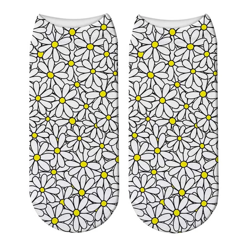 3D печать тропический ананас носки Для женщин Красивые гайка кактус носки забавные модные унисекс с изображением фламинго, низкие носки до лодыжки - Цвет: 2
