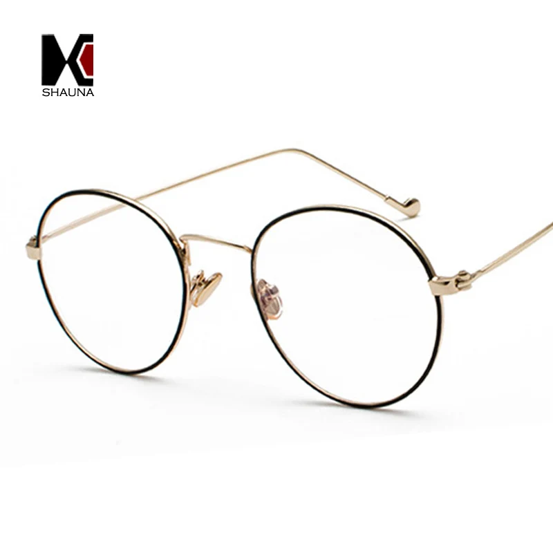 

SHAUNA Anti Blue Light Classic Women Round Eyeglasses Frame Fashion Men Computer Glasses