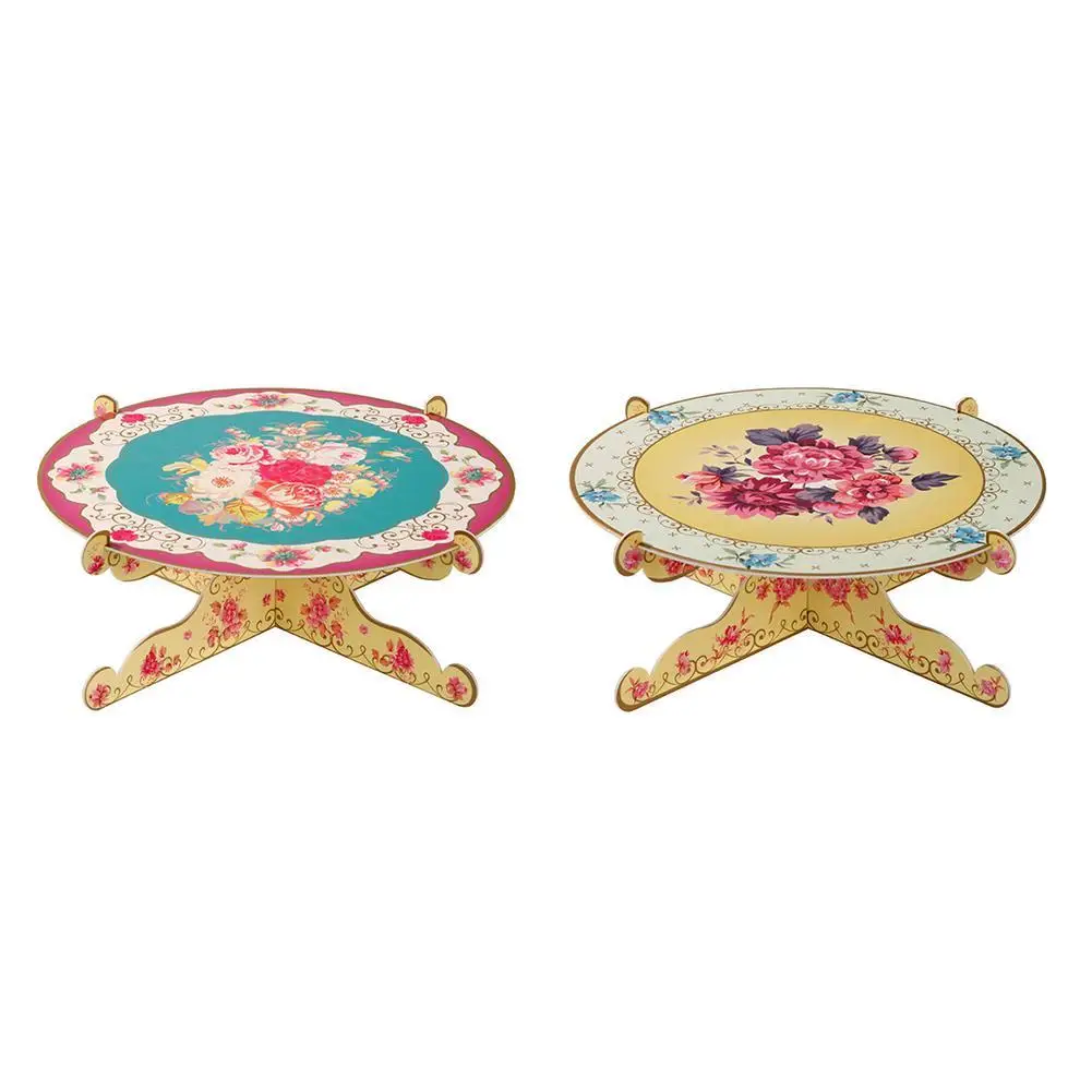 

Cardboard Cake Cupcake 1 Layer Stand Floral Scalloped Lace Tea Time Candy Dish Baby Shower Party Supplies