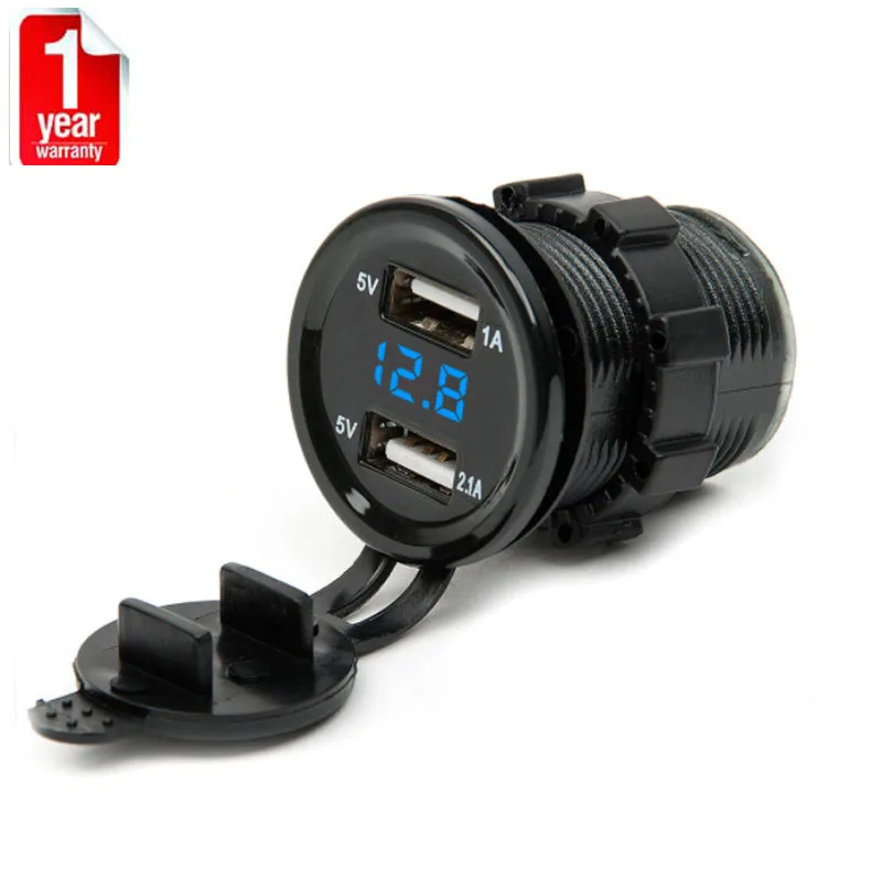 Двойной USB автомобильный зарядный вольтметр LED Diplay стиль 12/24 в Авто Лодка