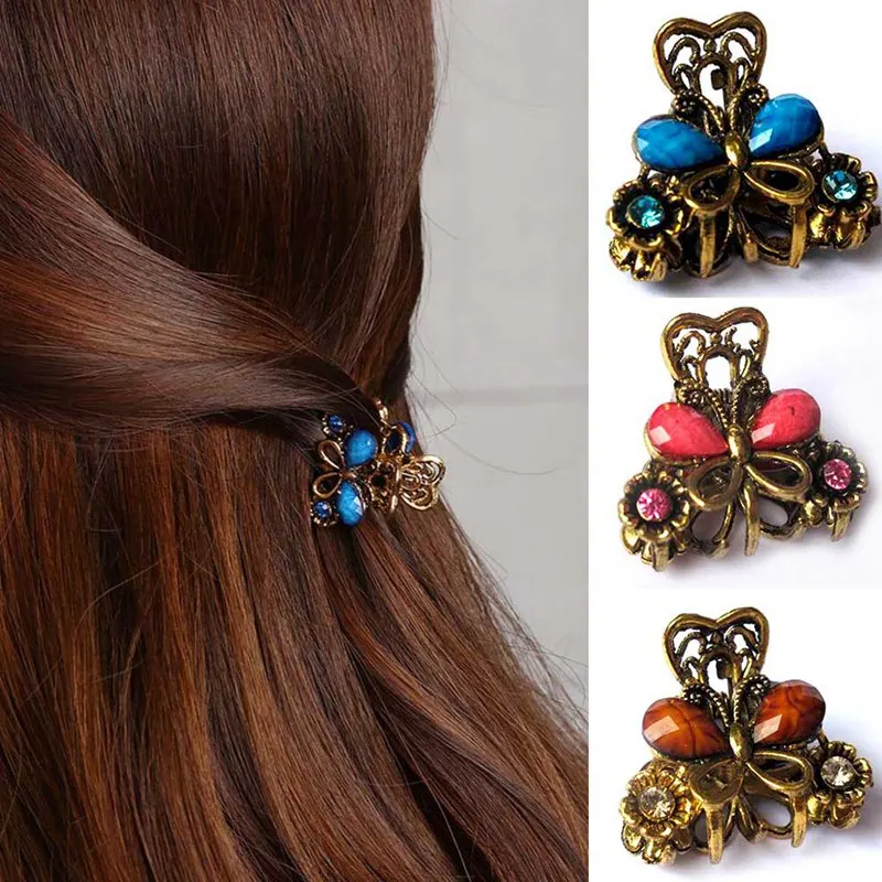 

New Fashion Charming Hair Accessories Retro Butterfly Hairpins Crab Mini Hair Clips For Women Girls Headwear Jewelry