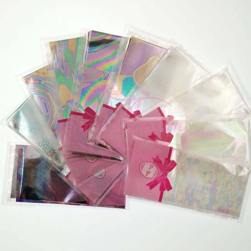 

1 Set Mix 10 Styles 4*50CM Starry Sky Shell Design Holographic Transfer Foil Paper Broken Glass DIY Nail Art Manicure Decoration