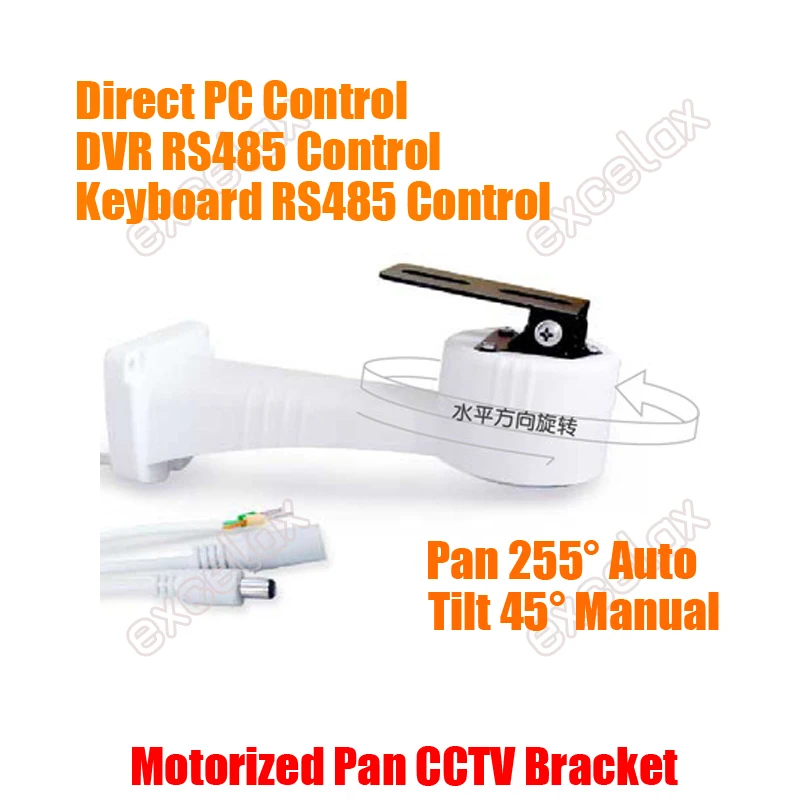 

Motorized CCTV Camera Bracket Auto Pan Horizontal Rotate Manual Tilt Electrical RS485 Preset Scanner Outdoor Waterproof Support