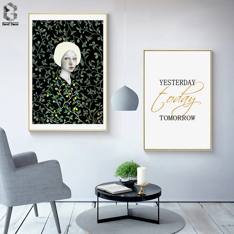 

Nordic Style Modern Handdraw Characters Colorful Canvas Painting Poster Print Decor Wall Art Pictures For Living Room Bedroom