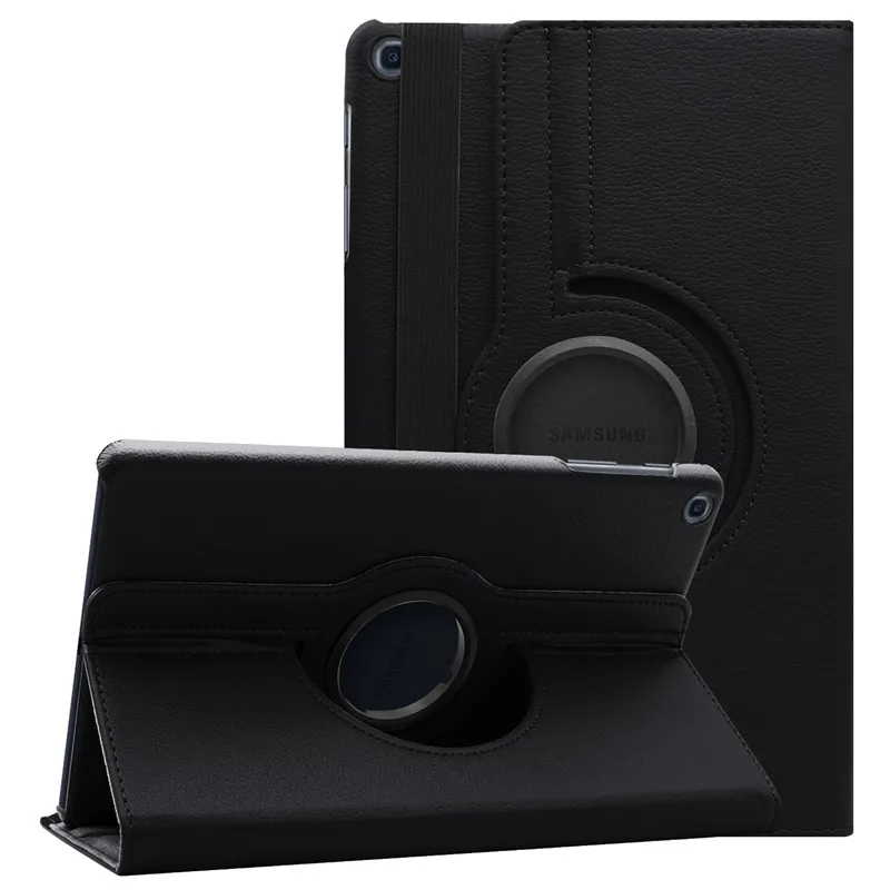 Для samsung Galaxy Tab A 10," SM-T510 SM-T515 чехол для планшета вращающийся на 360 градусов чехол для Galaxy Tab A 10,1 T510 - Цвет: Black