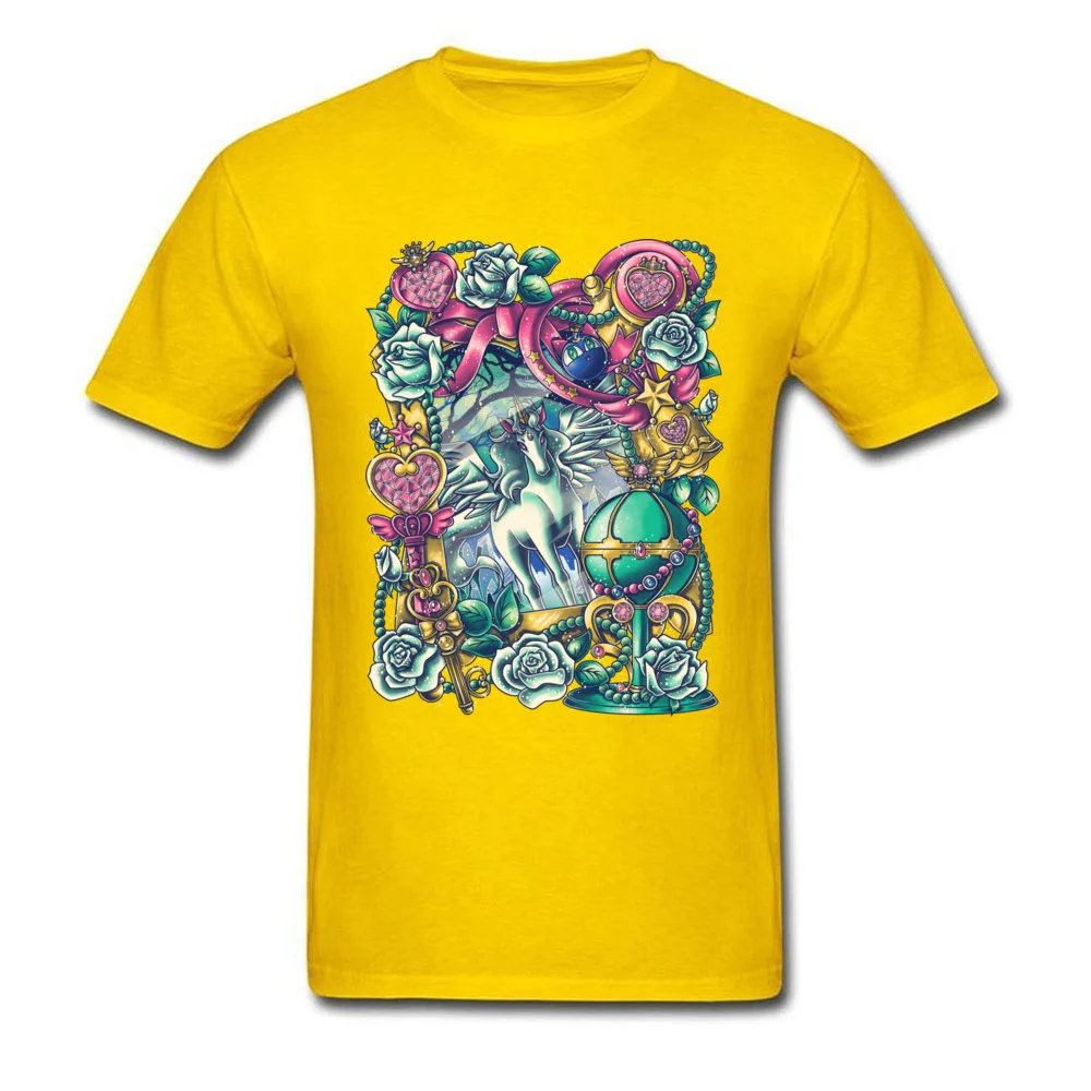 Fashionable Short Sleeve Tees Summer/Fall O-Neck Cotton Men T Shirts Guardian of the Dream World Fashionable T Shirt 2018 Newest Guardian of the Dream World yellow