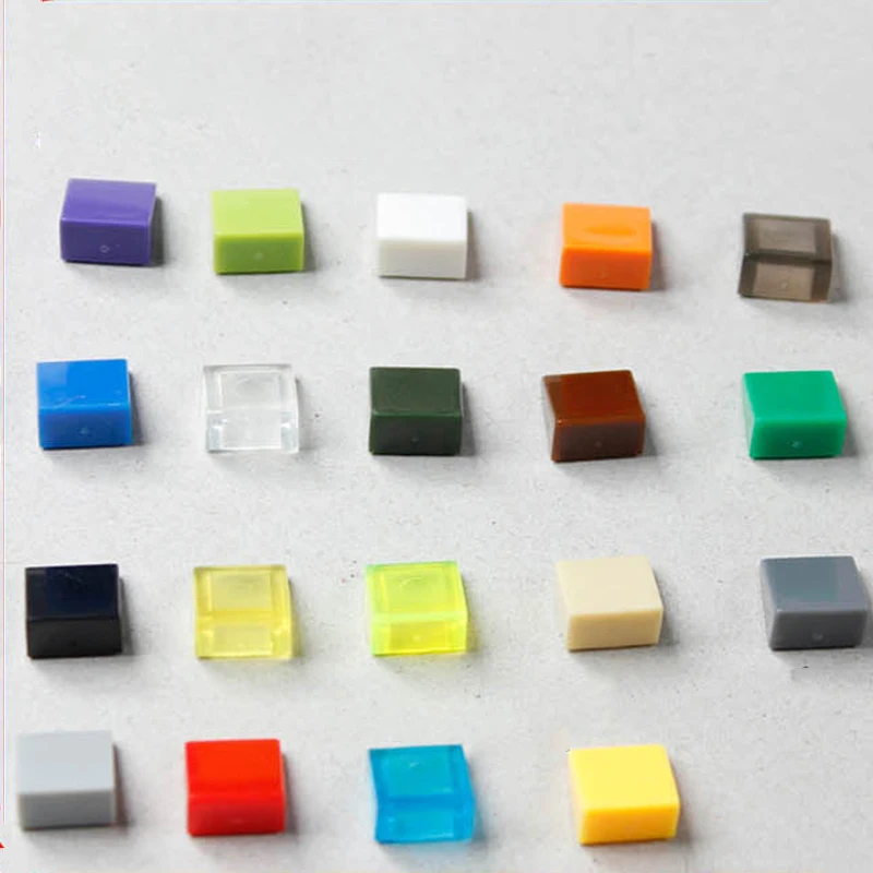100 шт. 1x1 Наклонный кирпич DIY Enlighten MOC пластиковый строительный блок настенные