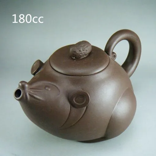 Chinese Yixing teapot (rat shape) zisha purple clay teapot zi ni 180 cc
