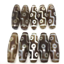 10 шт./лот магический натуральный камень 9 глаз черный цвет тибетские бусины дзи 12 мм* 38 мм