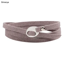 Многослойный кожаный мужской браслет женский унисекс Корейский Бархатный браслет из замши браслет ювелирные изделия Bracelets18164