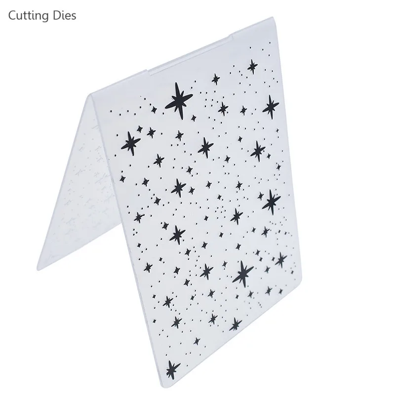 

Star Pattern Plastic Embossing Folder For Card Scrapbooking Photo Album Paper Making Craft Template Mold