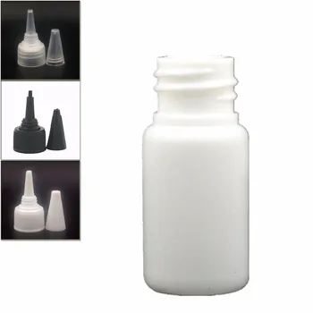 

10ml empty glue plastic bottle , white pe bottle with Twist Top Caps, pointed mouth top cap X 10