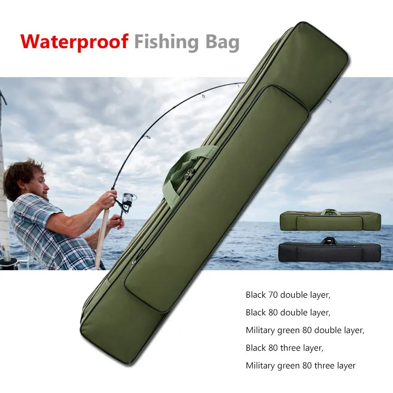 

Canvas Protector Convenient Fishing Rod Bag Waterproof Organizer Handbag Travel Fishing Backpack Outdoor Acessories Dropshipping
