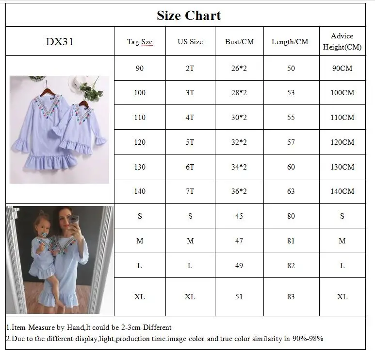 DX31 SIZE CHART WITH MOMS