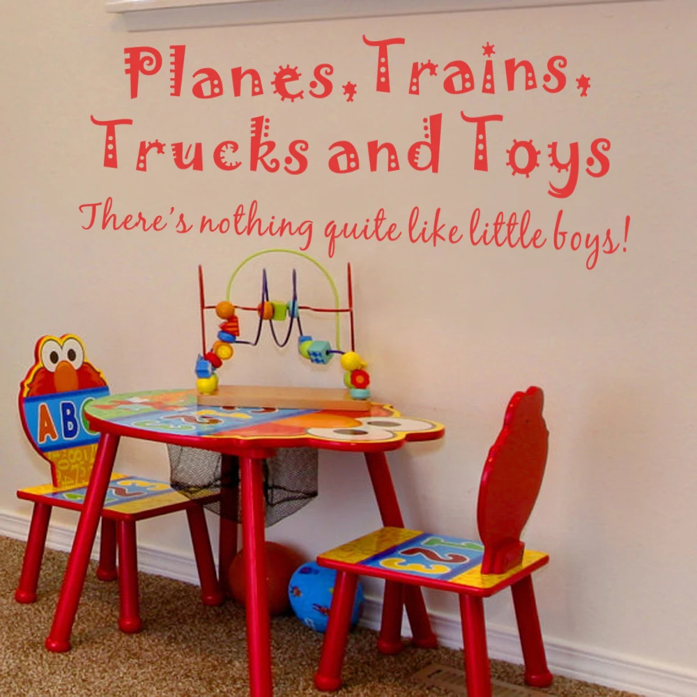 Playroom Decal Planes, Trains, Trucks and Toys Boy Wall Decal Playroom