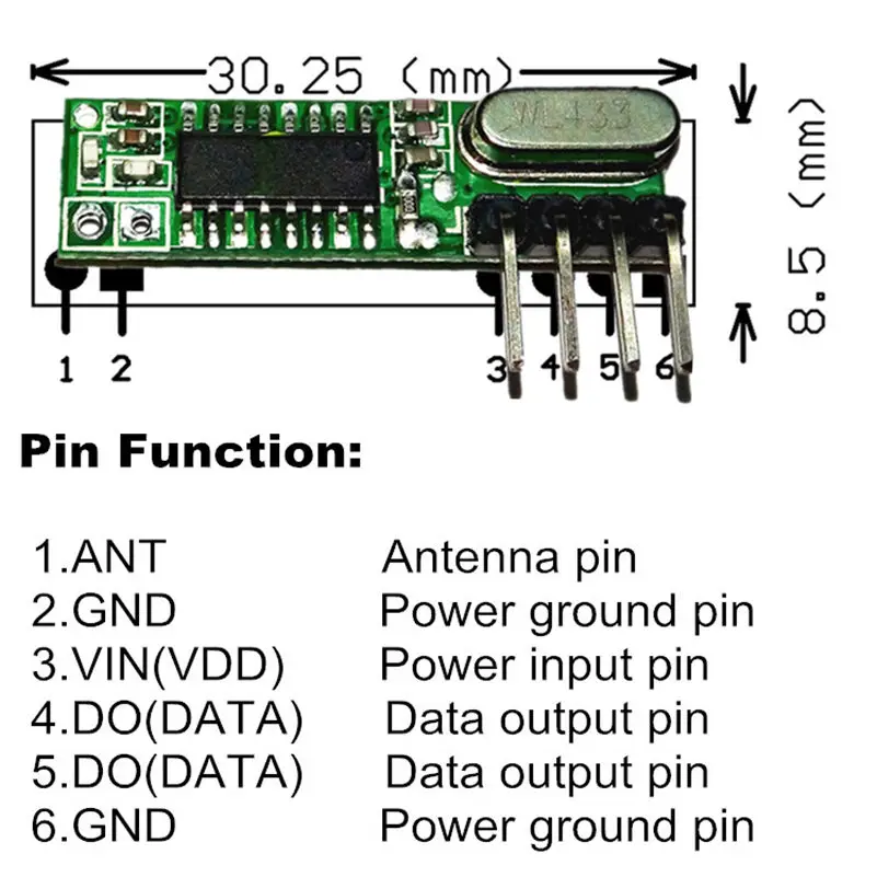 1 комплект радиочастотный модуль 433 МГц Супергетеродинный приемник и передатчик Комплект с антенной для Arduino uno Diy комплекты 433 МГц пульт дистанционного управления